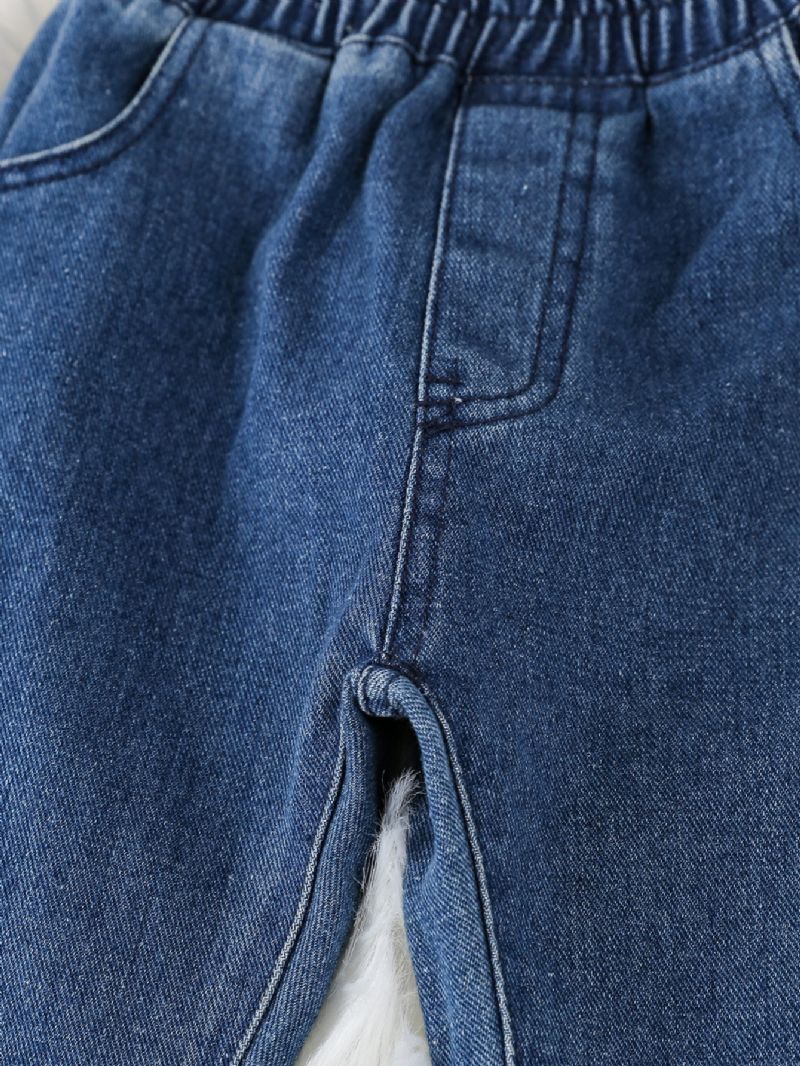 Dívčí Móda Rozšířené Kalhoty Solid Denim Modest Jeans