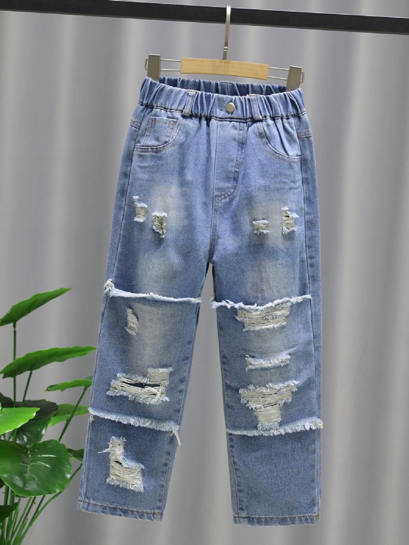 Dívčí Roztrhané Džínové Kalhoty Jean Distressed