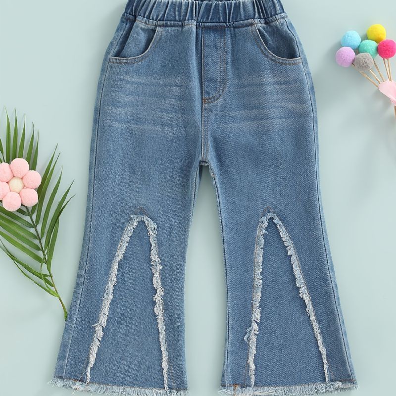 Děťátko Dívky Ležérní Móda Denim Jeans Flare Leg Kalhoty