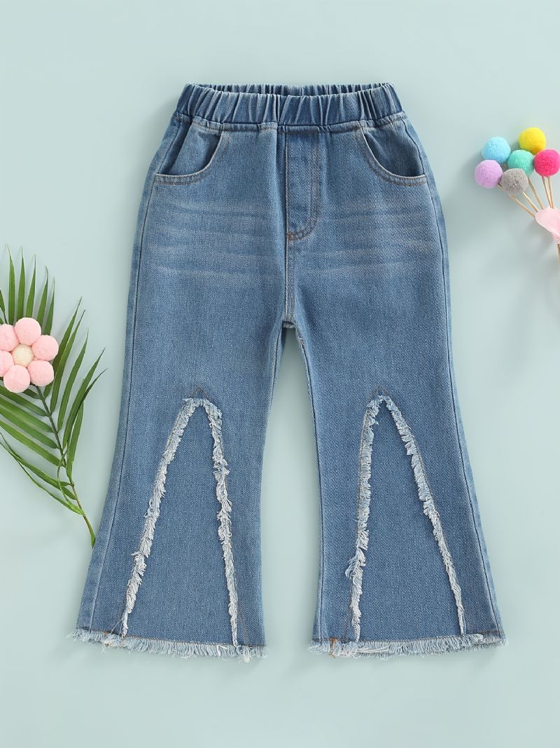 Děťátko Dívky Ležérní Móda Denim Jeans Flare Leg Kalhoty