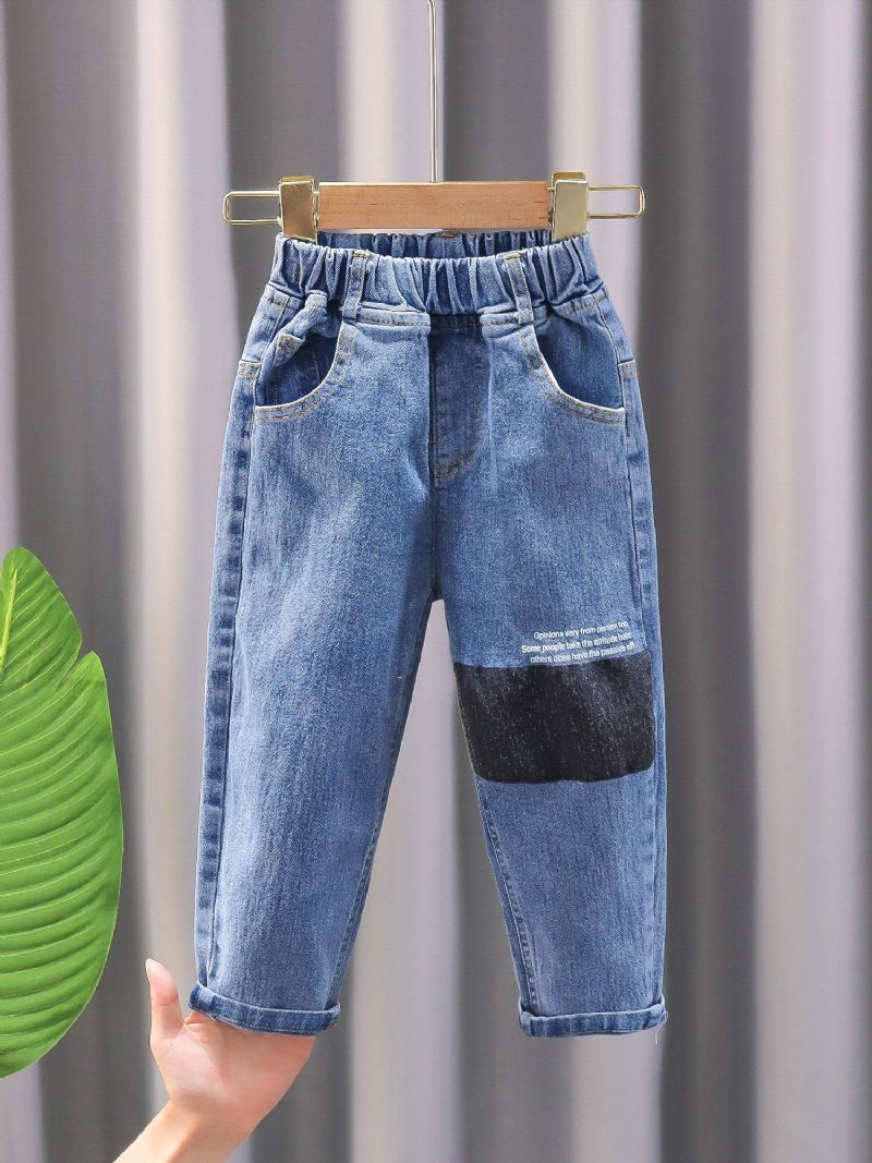 Podzimní Zimní Chlapecká Ležérní Móda Colorblock Jeans