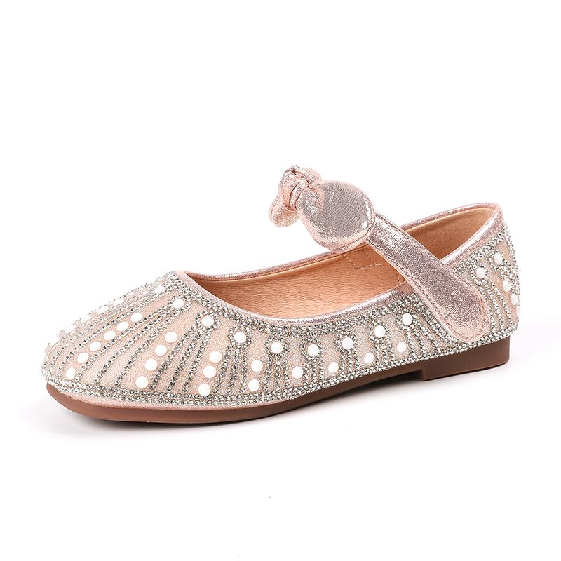 Dětské Boty Mary Jane Faux Pearl Bow Soft Sole