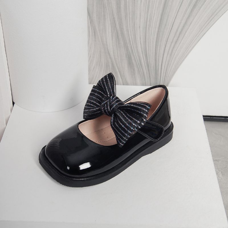 Dětské Dívčí Boty Mary Jane Flats Soft Sole Square Toe Bow Princess Bota