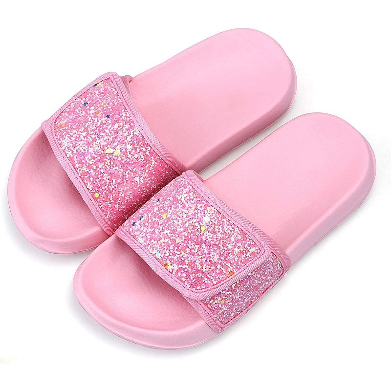 Dívčí Glitter Sliders Protiskluzové Lehké Plážové Pantofle K Bazénu Indoor Venku