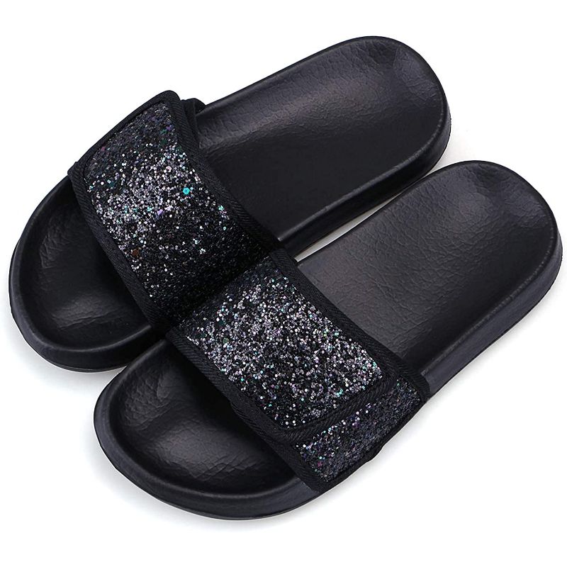 Dívčí Glitter Sliders Protiskluzové Lehké Plážové Pantofle K Bazénu Indoor Venku