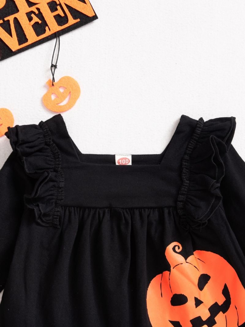 2ps Dívky Halloween Black Pumpkin Top & Ghost Pants Set