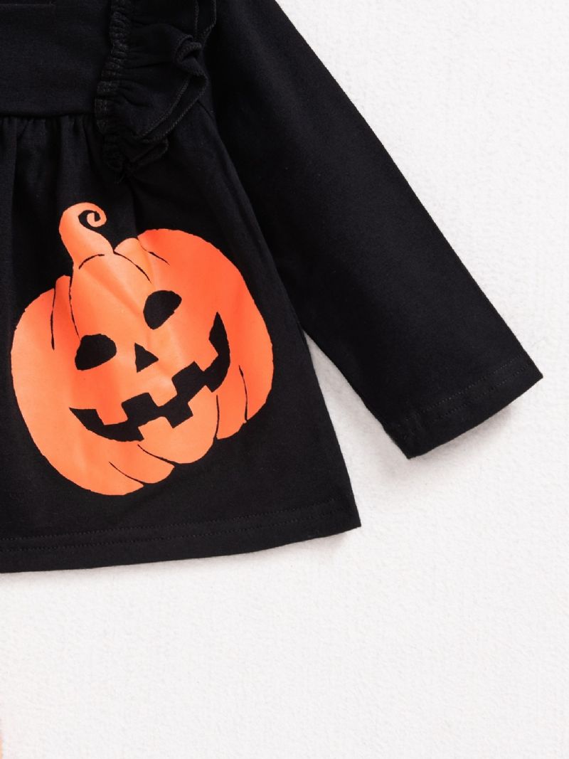 2ps Dívky Halloween Black Pumpkin Top & Ghost Pants Set