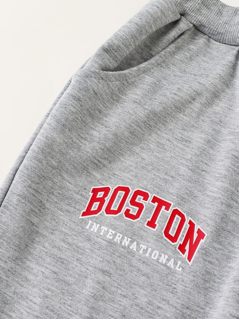 Chlapecká Sada Mikiny A Kalhot S Dlouhým Rukávem Boston Print