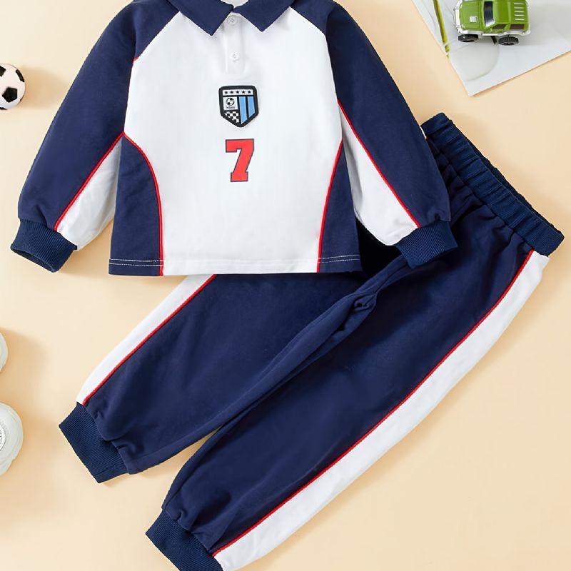 Chlapecký Color Block Striped Sports Top + Kalhoty Set Dětské Oblečení