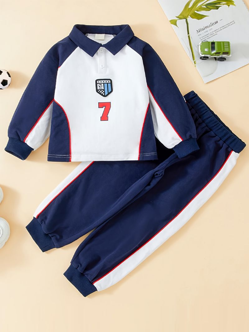 Chlapecký Color Block Striped Sports Top + Kalhoty Set Dětské Oblečení