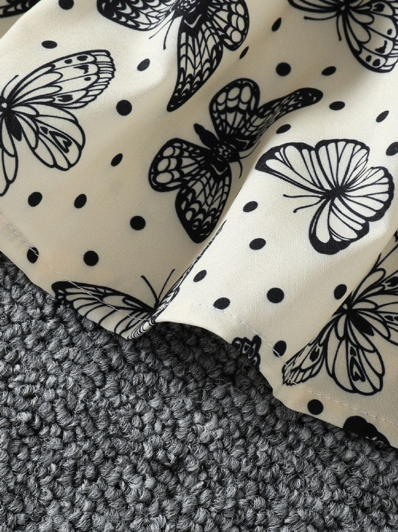 Dívčí Butterfly Pattern Elegantní Šaty Kabát S Dlouhým Rukávem