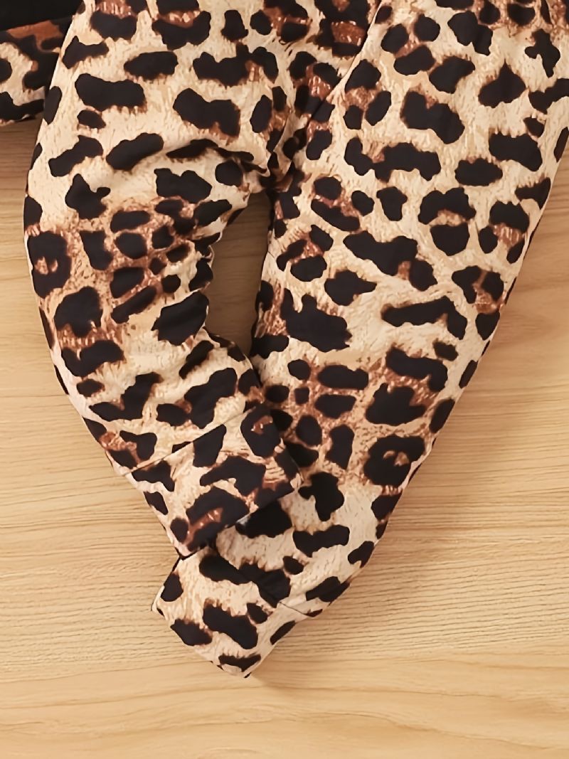 Dívčí Mikina S Kapucí A Ladící Kalhoty S Leopardím Vzorem Pro Zimní Oblečení Pro Miminko