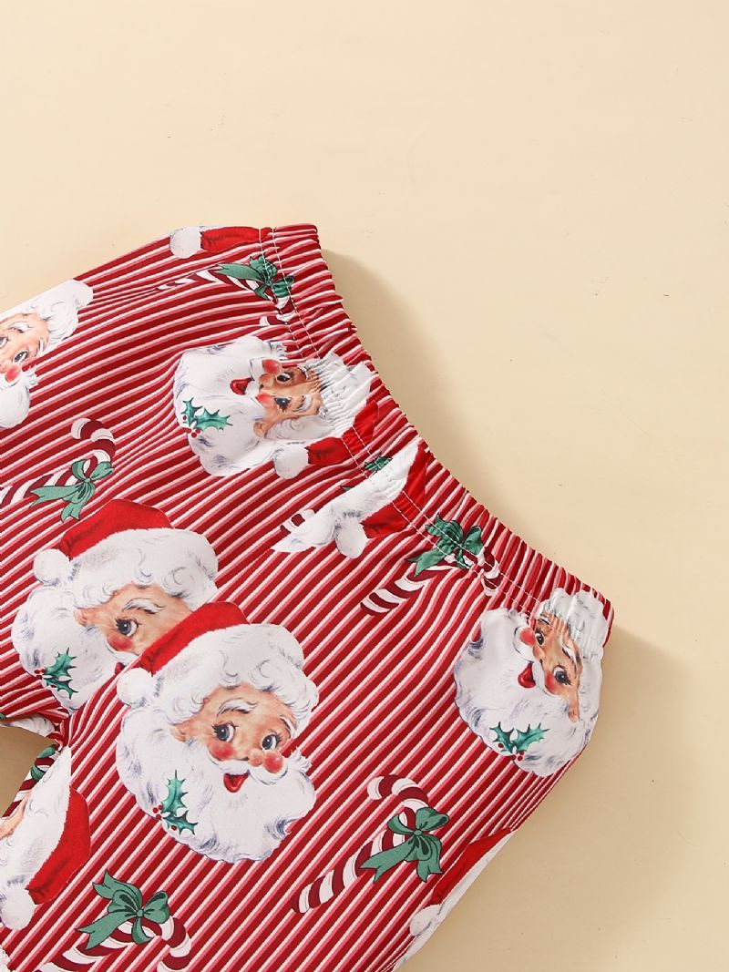 Dívčí Top S Dlouhým Rukávem A Ladící Kalhoty S Potiskem Santa Gnomes Vánoční Dětské Oblečení