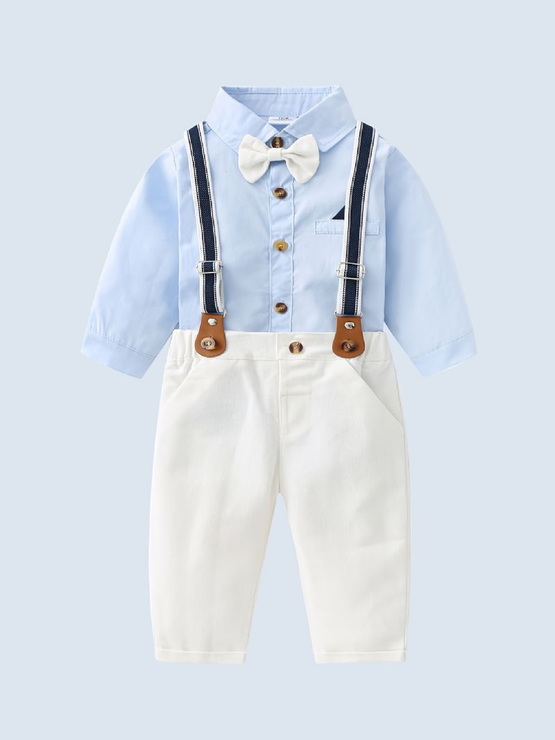 Děťátko Chlapci Gentleman Outfit Body & Suspender Kalhoty S Dlouhým Rukávem