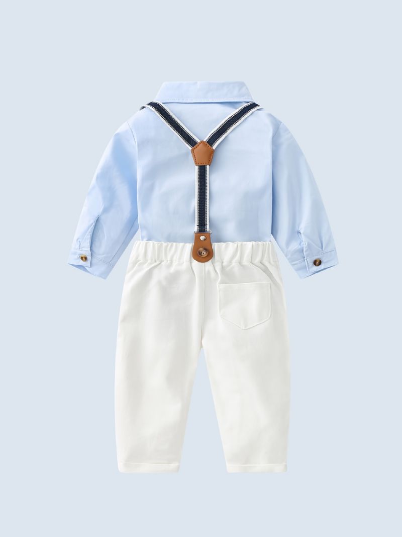 Děťátko Chlapci Gentleman Outfit Body & Suspender Kalhoty S Dlouhým Rukávem