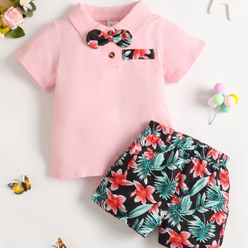 Děťátko Děti Chlapci Bavlněné Polo Top & Shorts Set