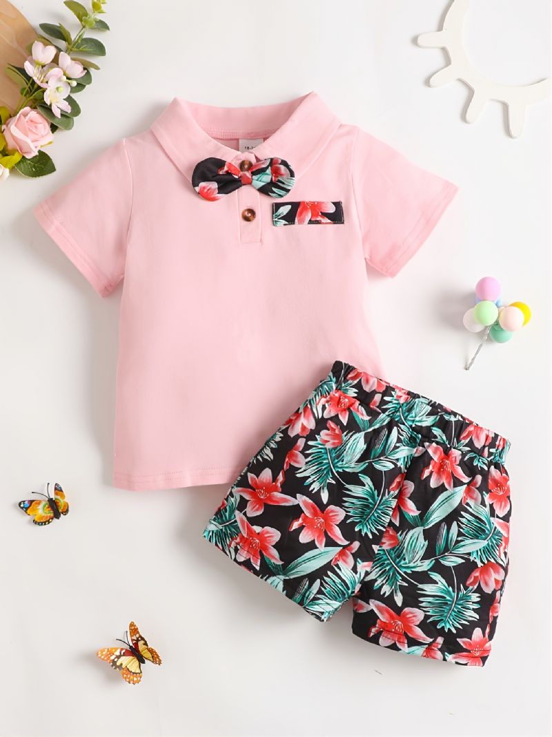 Děťátko Děti Chlapci Bavlněné Polo Top & Shorts Set