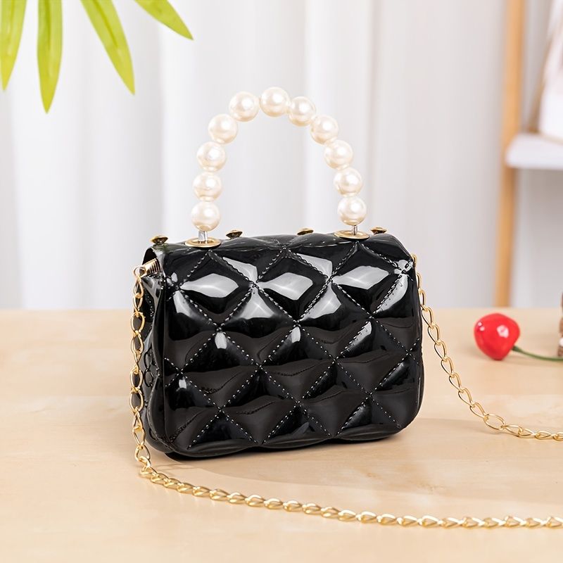 Dívčí Mini Peněženka Pearl Drahokamu Kabelka Princess Crossbody Taška Přes Rameno Na Řetízek