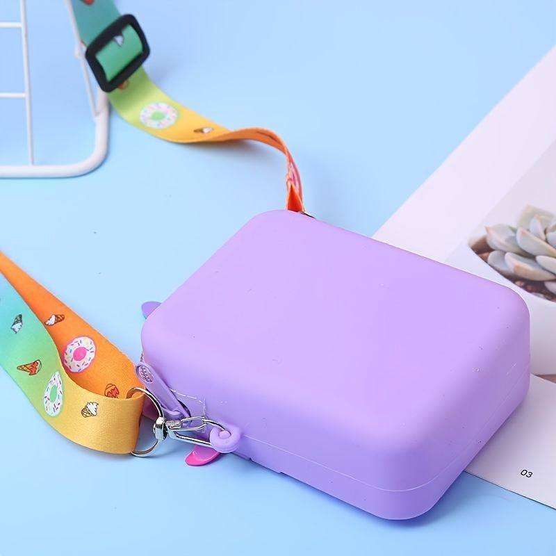 Dívčí Silikonový Roztomilý Jednorožec Messenger Taška Na Mince Peněženka Pro Děti Dětská Dekompresní Pop Fidget Hračky