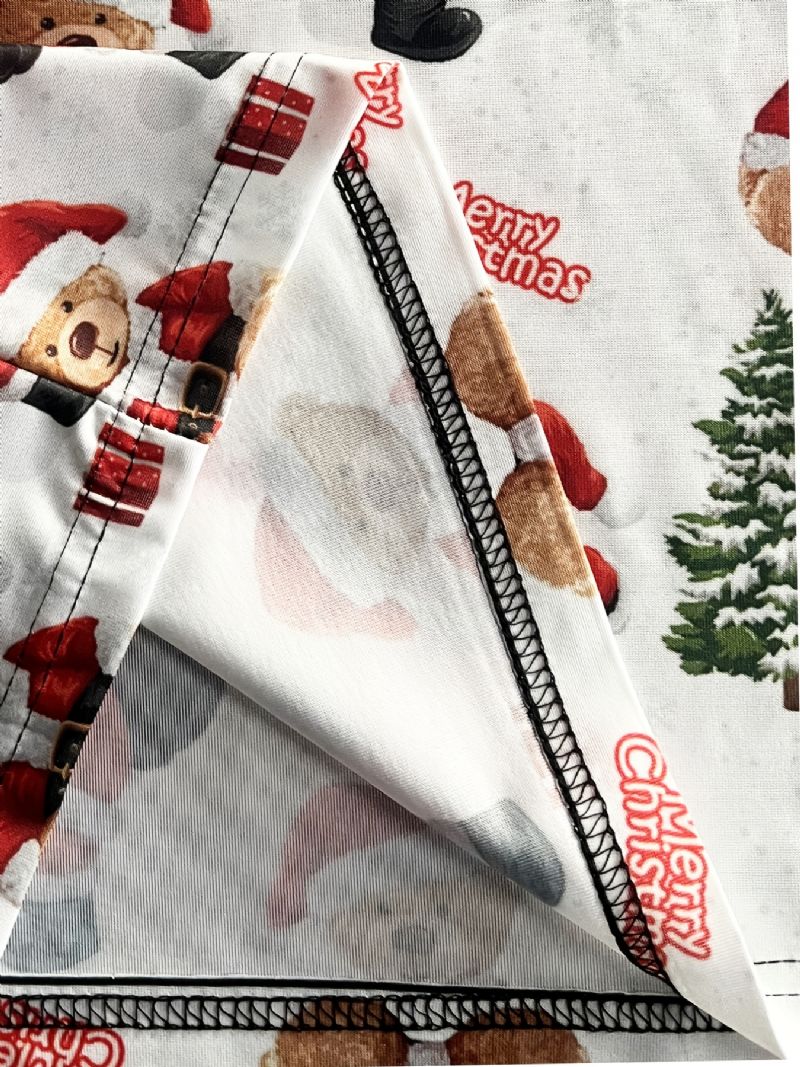 Dětské Chlapecké Dívčí Tričko Crew Neck Bear Pattern Pro Vánoční Oblečení