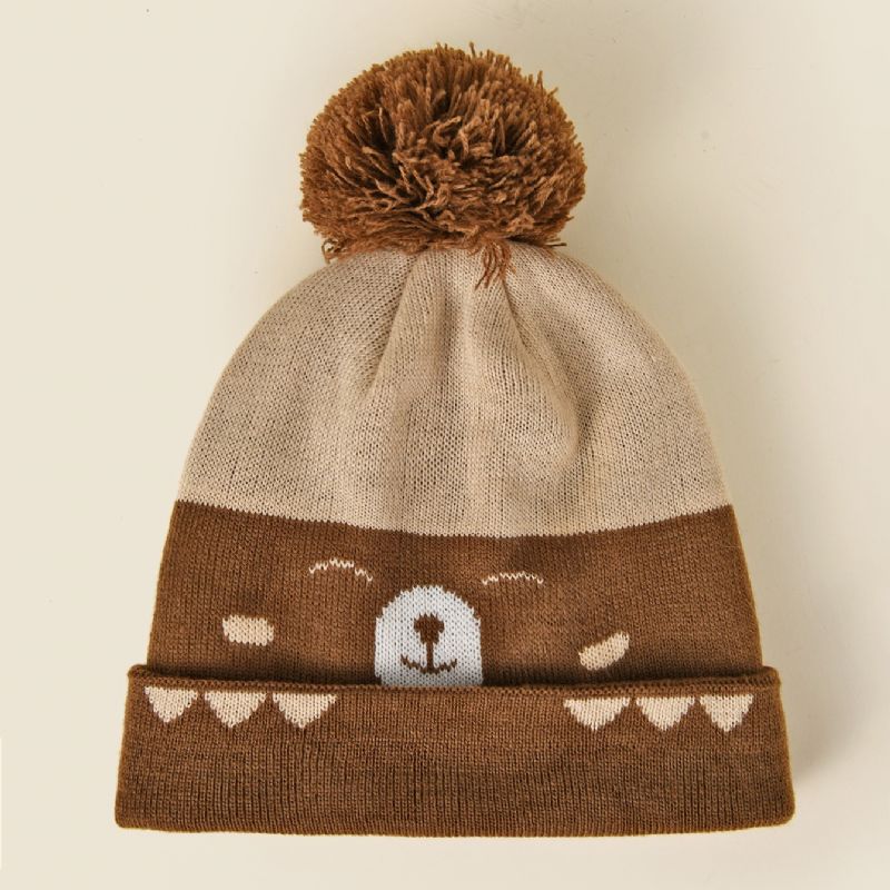 Chlapci Bear Cartoon Thermal Cap