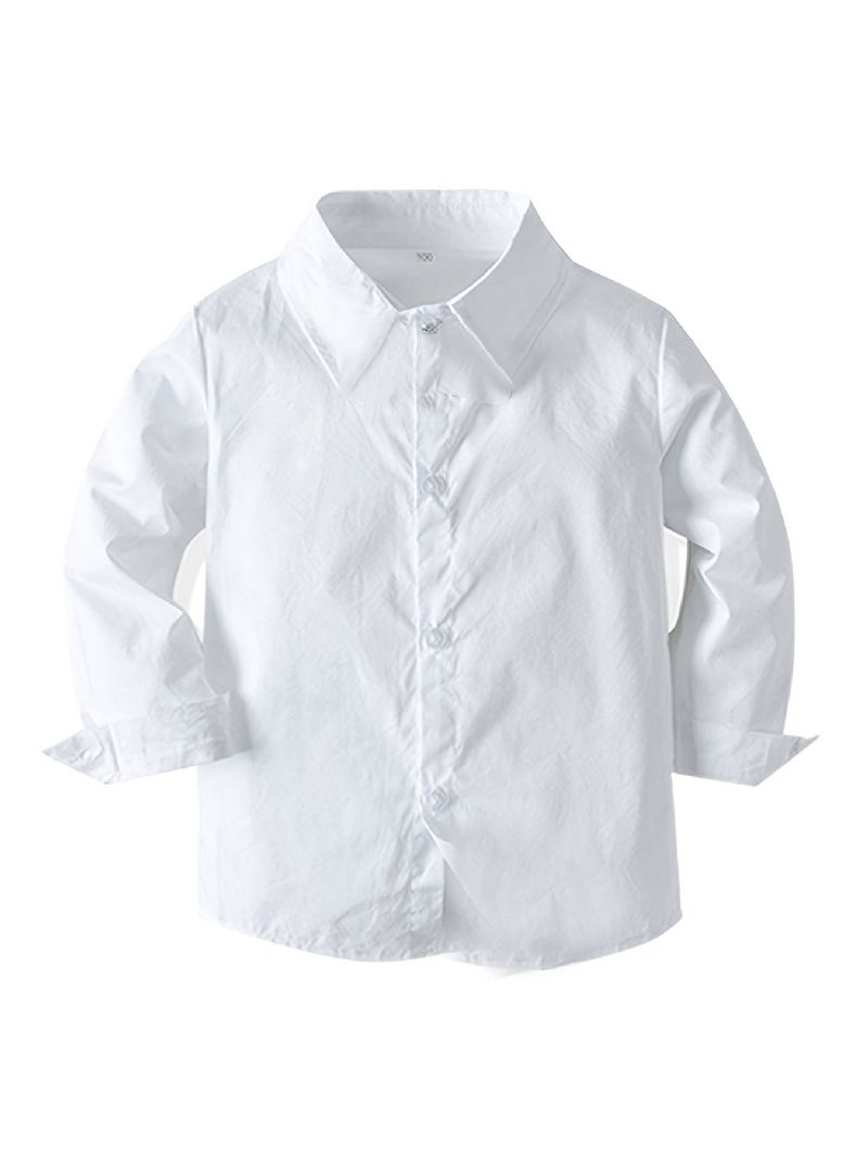 2ks Chlapeckého Pánského Oblečení S Motýlkem S Dlouhým Rukávem Bílá Košile A Khaki Kalhoty Pro Výkonnou Narozeninovou Svatební Párty