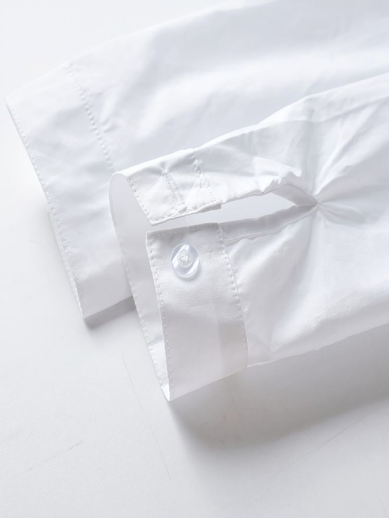 2ks Chlapeckého Pánského Oblečení S Motýlkem S Dlouhým Rukávem Bílá Košile A Khaki Kalhoty Pro Výkonnou Narozeninovou Svatební Párty