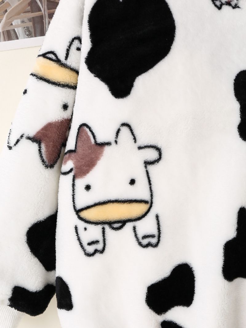 Chlapci Cow Print Dlouhý Rukáv & Kalhoty Set Lounge Wear Homewear Dětské Oblečení Na Zimu