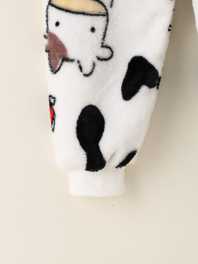 Chlapci Cow Print Dlouhý Rukáv & Kalhoty Set Lounge Wear Homewear Dětské Oblečení Na Zimu