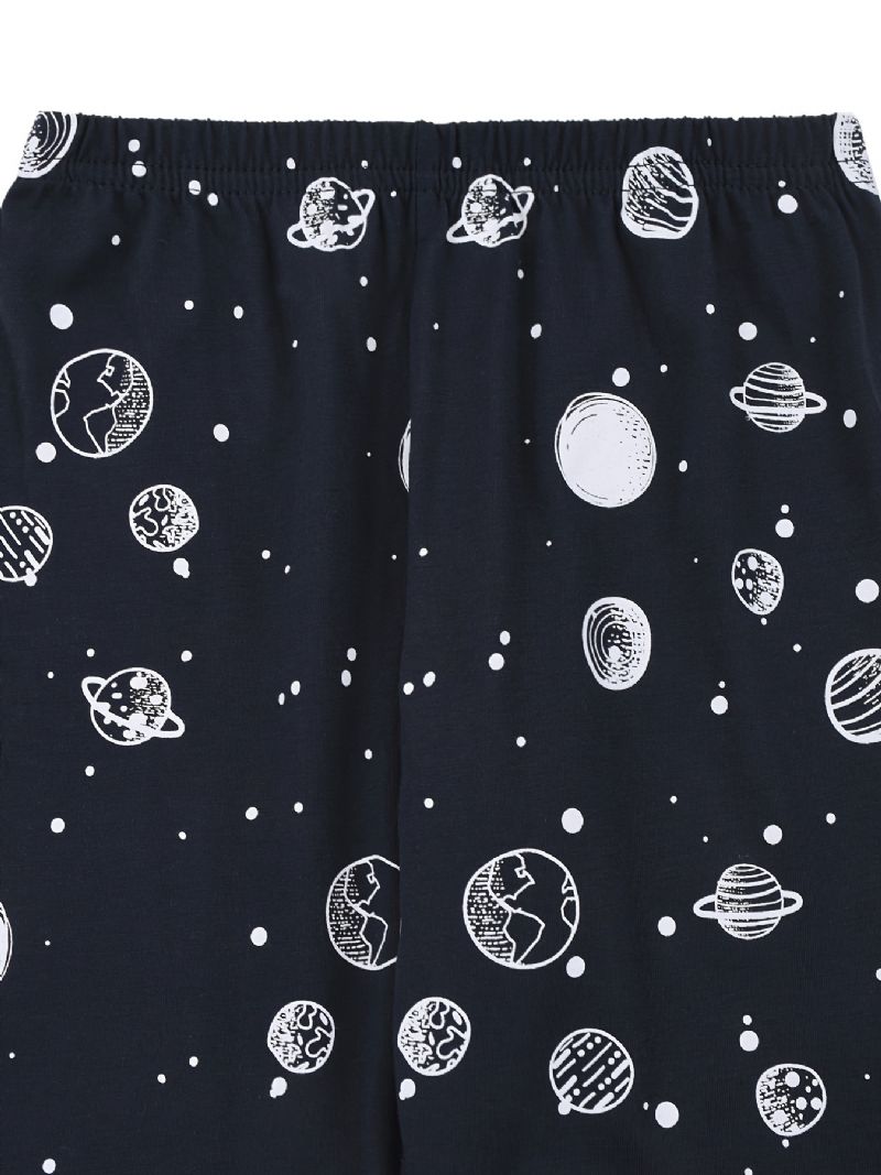 Chlapci Space Print Pyjamas Set Dlouhé Rukávy Kalhoty Set