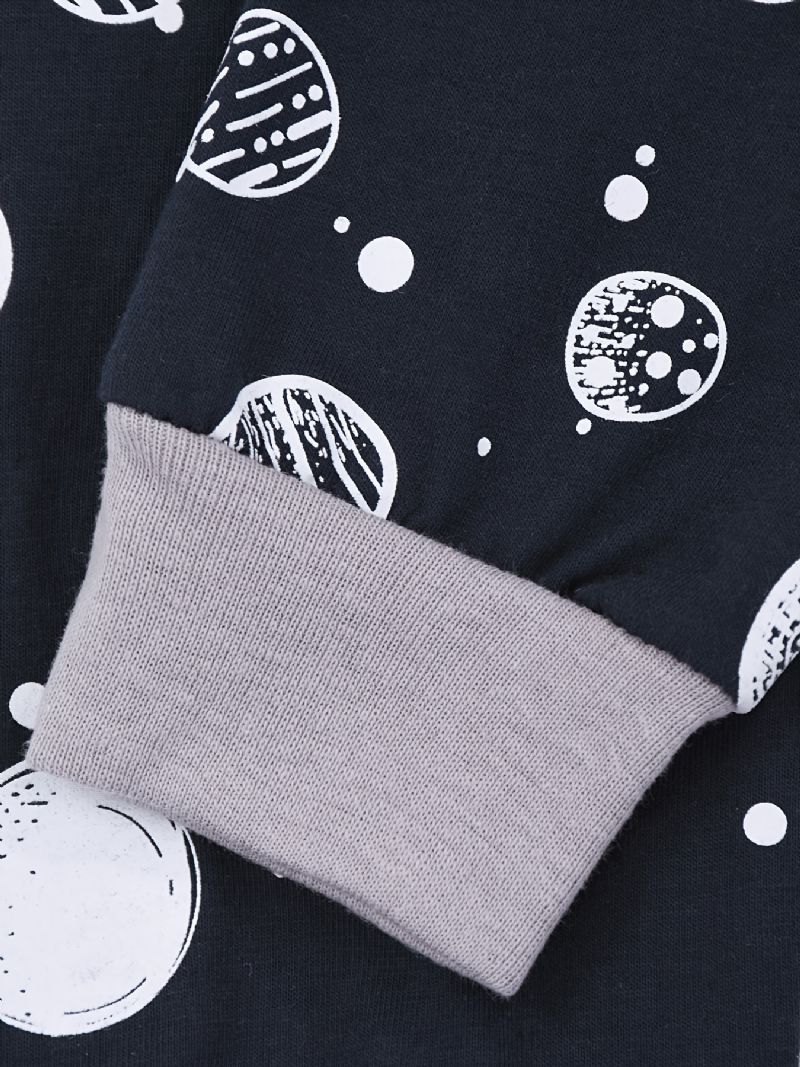 Chlapci Space Print Pyjamas Set Dlouhé Rukávy Kalhoty Set