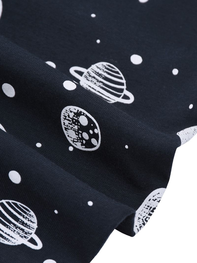 Chlapci Space Print Pyjamas Set Dlouhé Rukávy Kalhoty Set