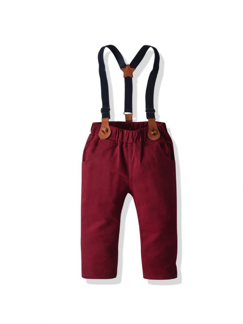 Chlapecké Jednobarevné Strečové Bavlněné Kalhoty S Podvazkem
