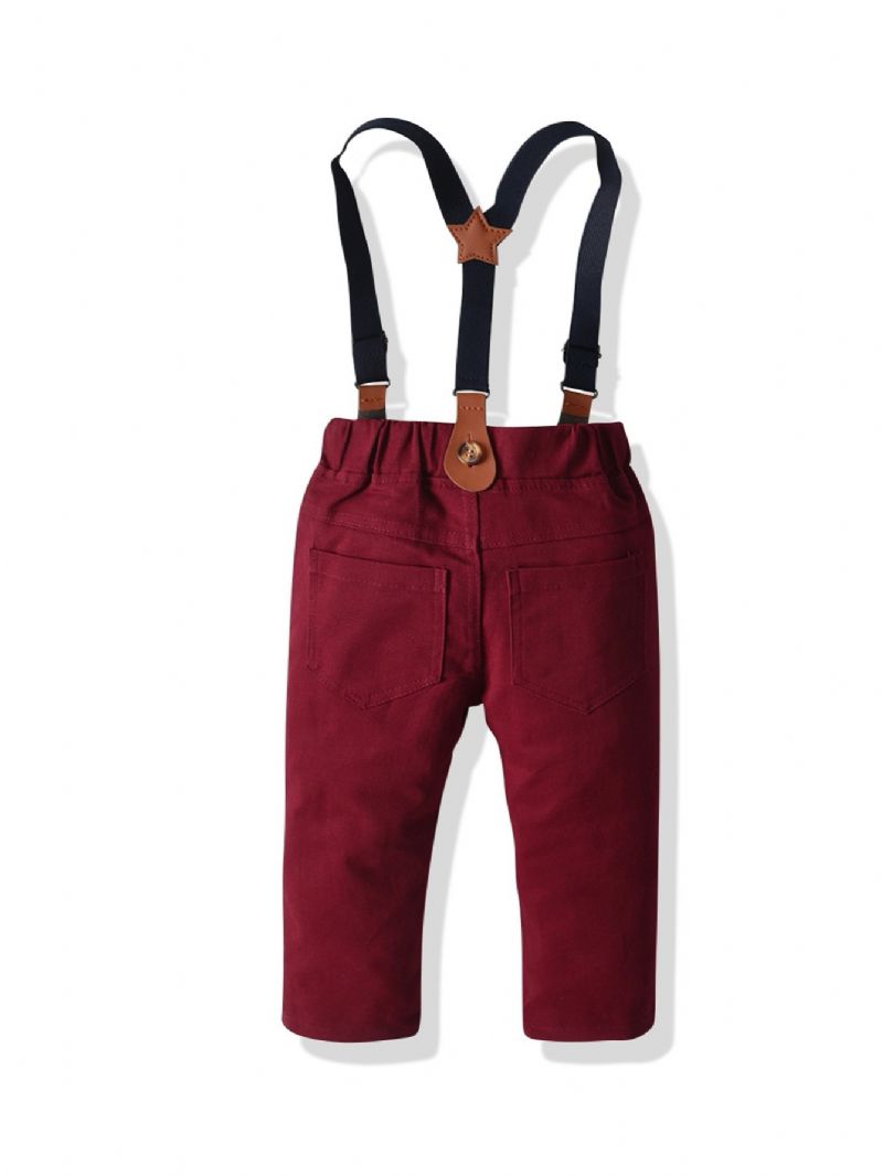 Chlapecké Jednobarevné Strečové Bavlněné Kalhoty S Podvazkem