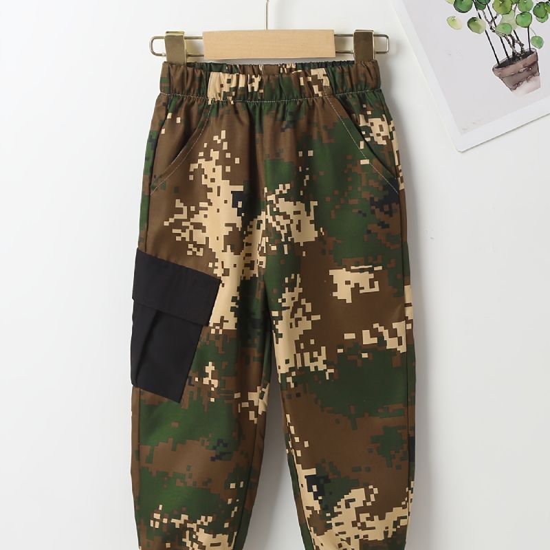 Chlapecké Ležérní Camo Tepláky Dětské Sportovní Jogger Kalhoty S Elastickým Pasem