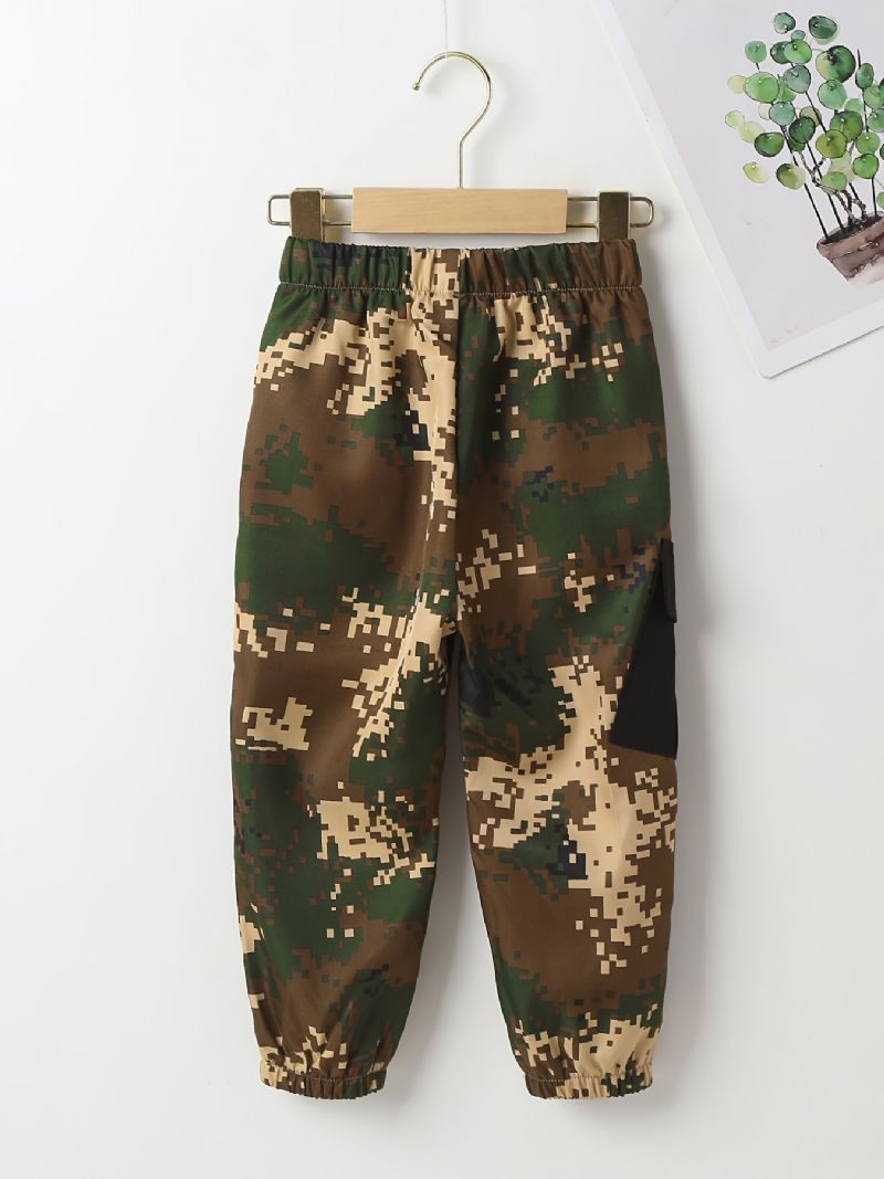 Chlapecké Ležérní Camo Tepláky Dětské Sportovní Jogger Kalhoty S Elastickým Pasem