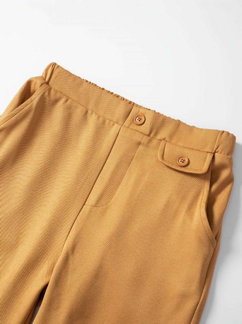 Chlapecké Ležérní Pevné Kalhoty Rovného Střihu S Elastickým Pasem Na Zimu