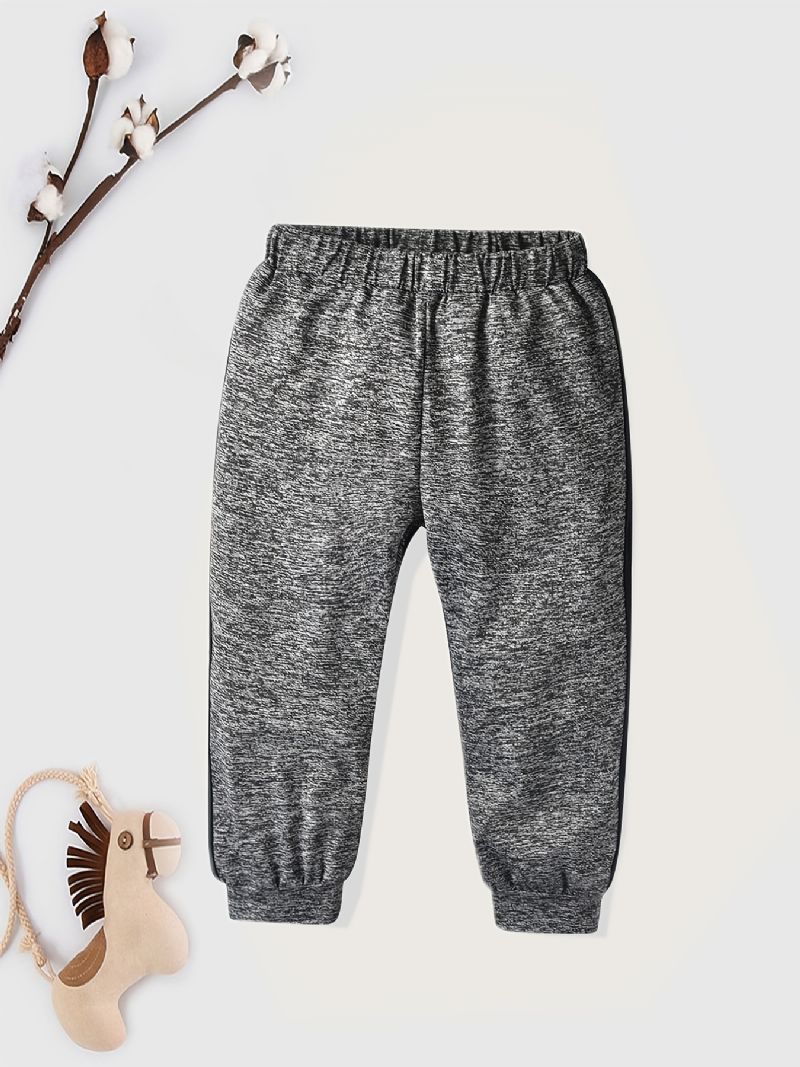 Chlapecké Pevné Tepláky Elastický Pas Jogger Pants Dětské Oblečení