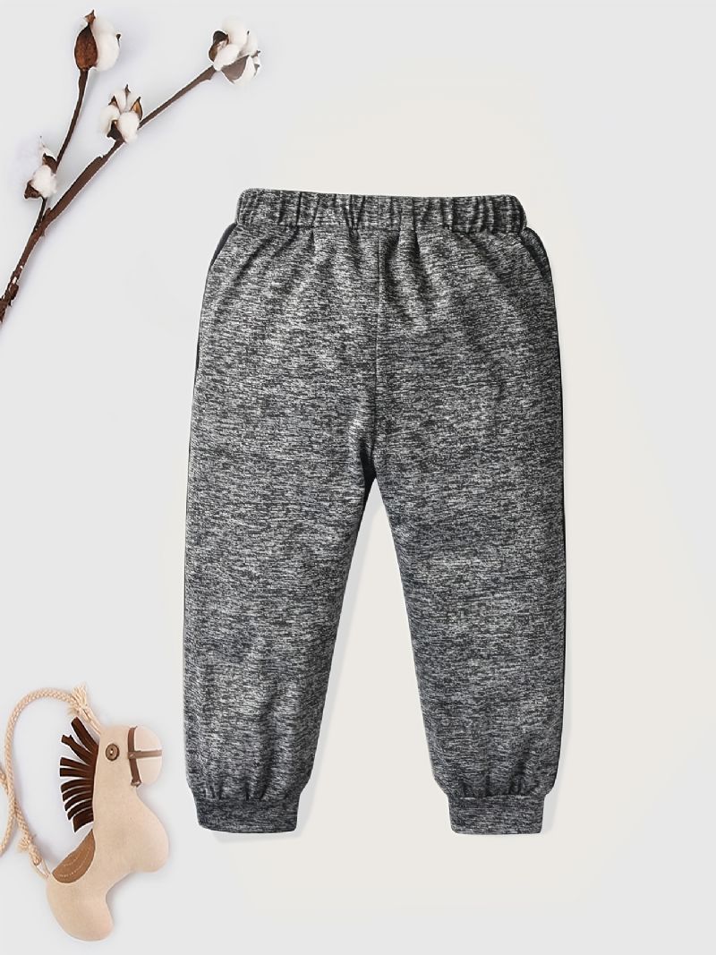 Chlapecké Pevné Tepláky Elastický Pas Jogger Pants Dětské Oblečení