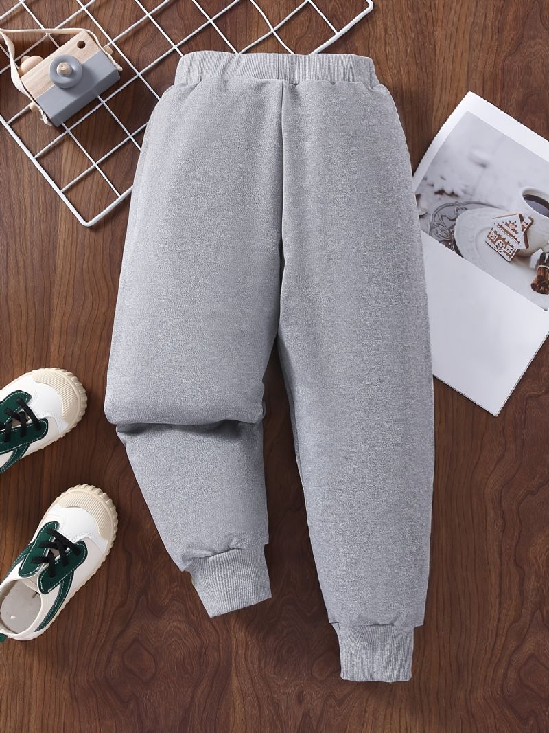 Chlapecké Tepláky S Elastickým Pasem Letter Print Sportovní Jogger Pants Dětské Oblečení