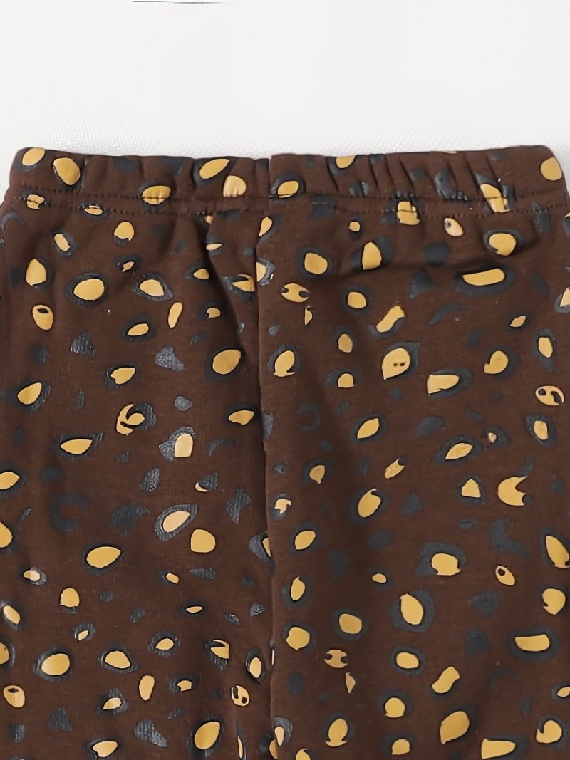 Dívčí Bavlna Leopard Print Měkké Kalhoty Dětské Oblečení Na Zimu