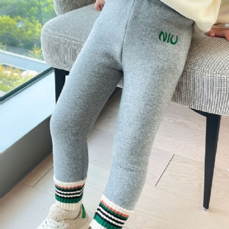 Dívčí Stretch Soft Legíny Fleece Teplé Kalhoty Dětské Oblečení