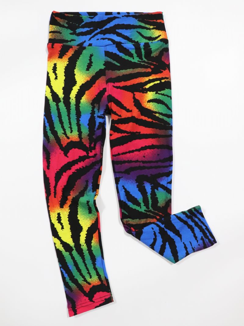 Dětské Dívčí Černé Rainbow Tie Dye Legíny Tie Dye Stretch Soft Kalhoty