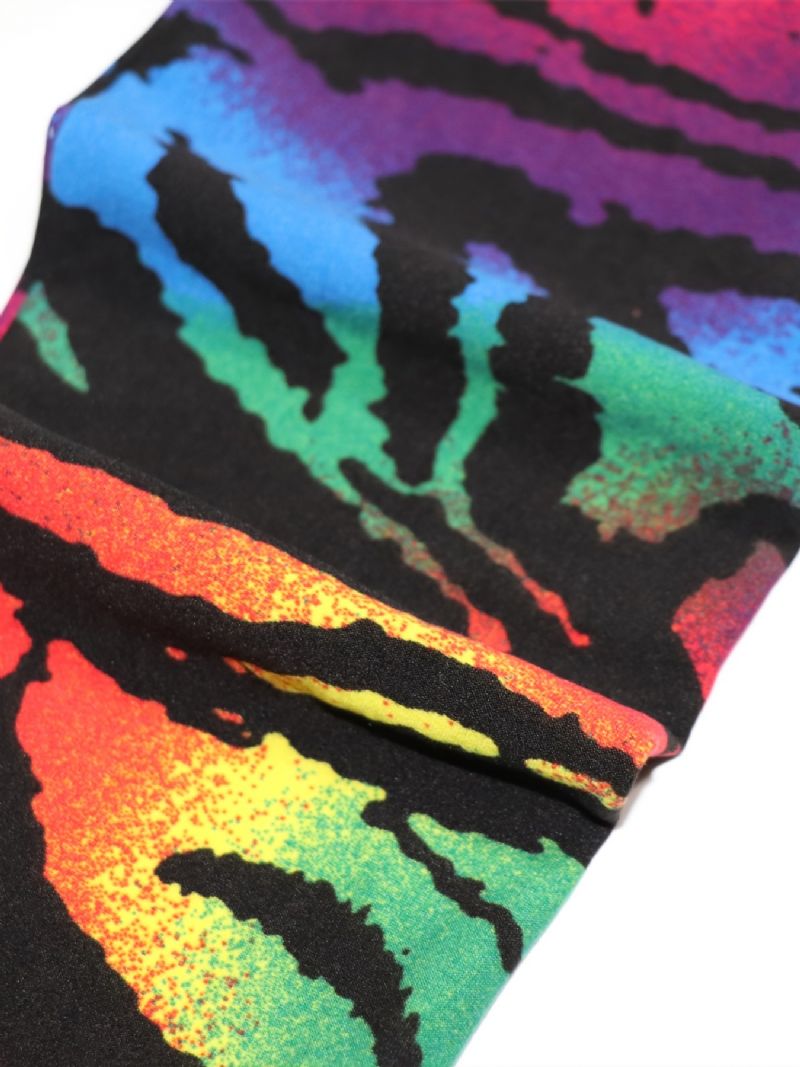 Dětské Dívčí Černé Rainbow Tie Dye Legíny Tie Dye Stretch Soft Kalhoty