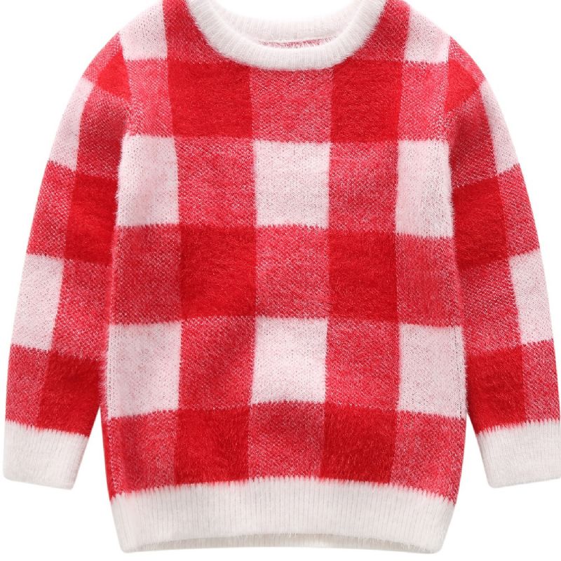 Děťátko Dívky Geometrický Vzor Preppy Pullover Dětský Teplý Svetr