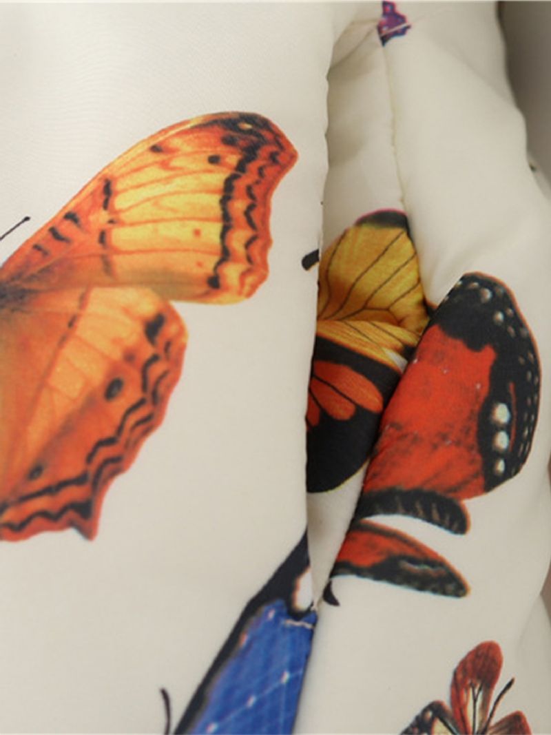 Dívčí Bavlněná Bunda S Kapucí Polstrovaná Butterfly Print