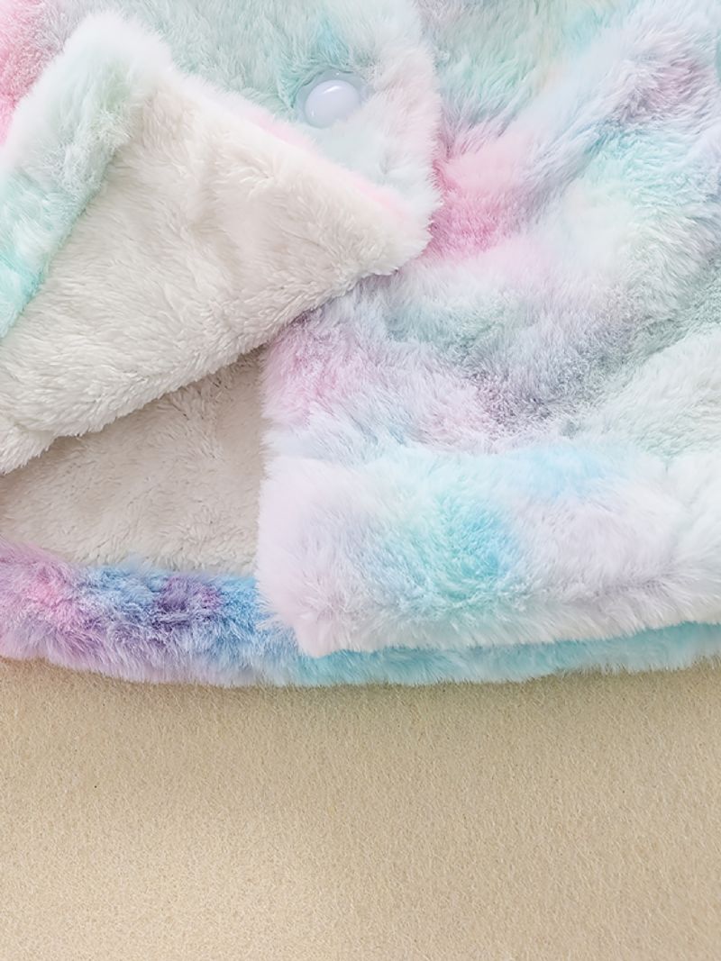 Dívčí Roztomilý Měkký Fleece Termo Kravata Barva Bunda Šátek Krk Zesílené Oblečení Na Zimu