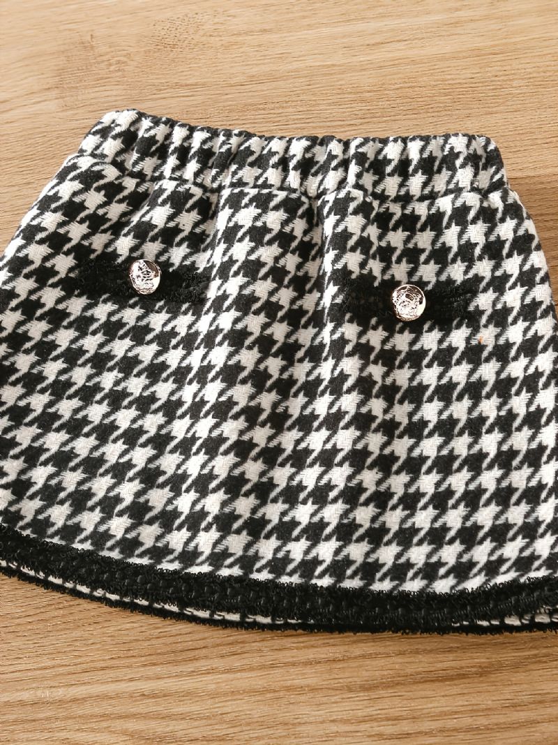 Kapesní Bunda A Sukně Pro Batole Dívčí Dekorace Houndstooth