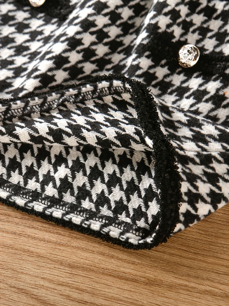 Kapesní Bunda A Sukně Pro Batole Dívčí Dekorace Houndstooth