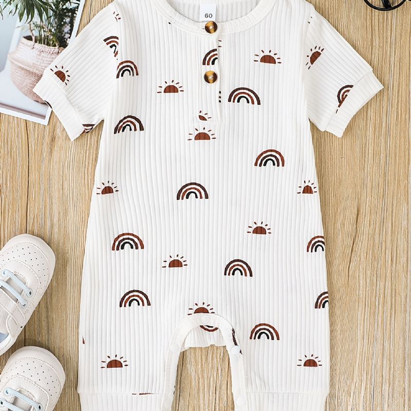 Chlapci Dívky Cartoon Print Romper Kombinéza Unisex Kojenecké Oblečení